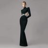 New fashion slim slimming bandage dress temperament diamond design sense evening dress women's long skirt