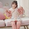 Kids' Flannel Cartoon Pajamas - Warm Coral Fleece for Girls, Autumn/Winter Collection