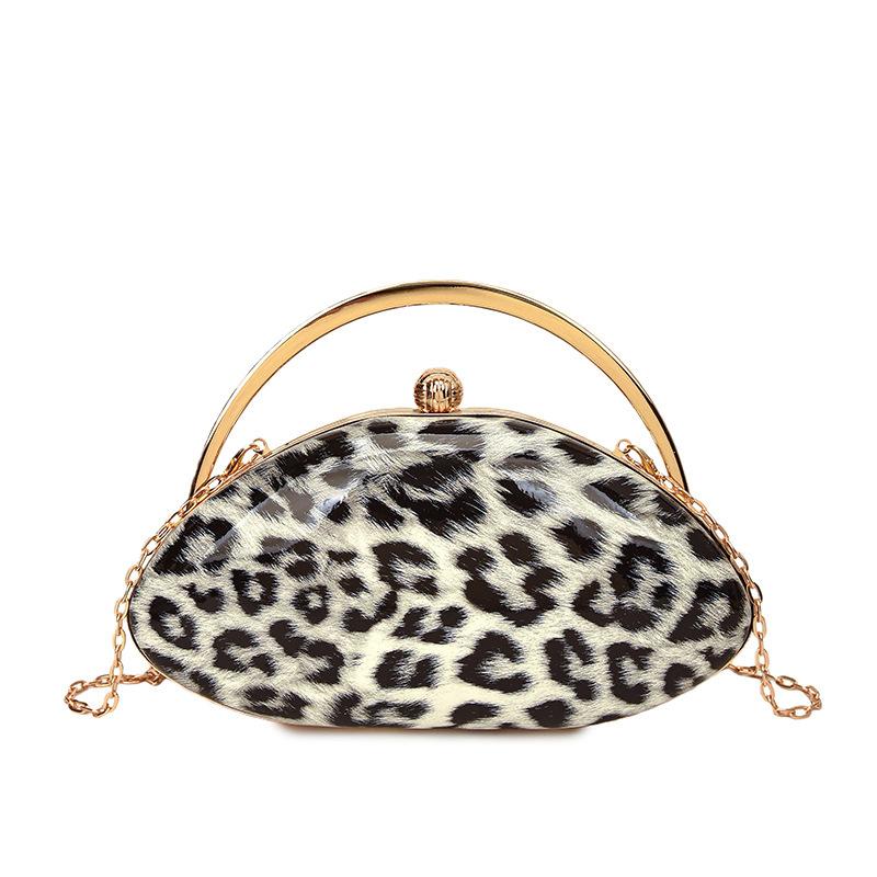 2026 Luxury Leopard Print Women's Evening Clutch Bag Fashion Party Top Handle Handbag Personalized Wedding Crossbody Bag