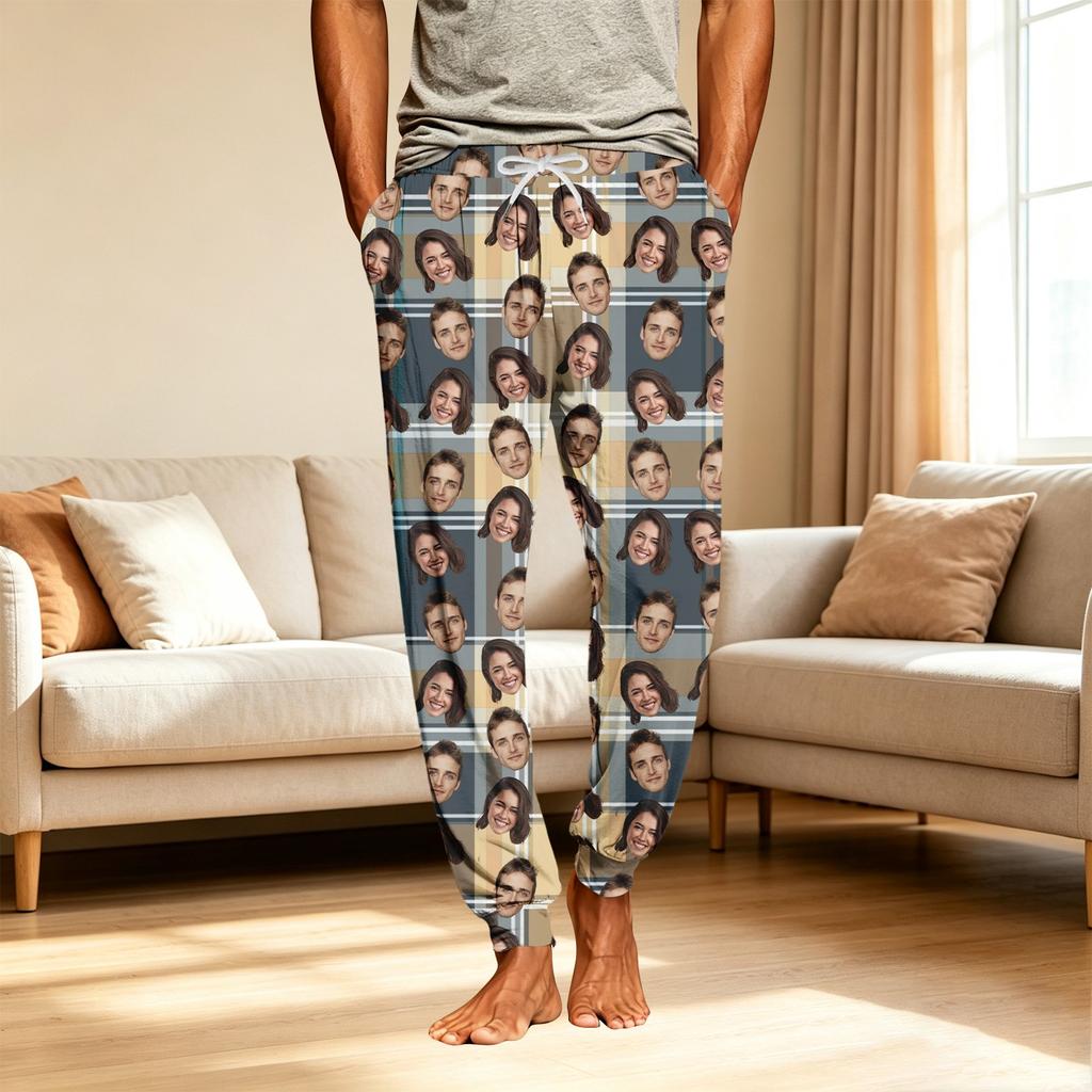 Men's Casual Sleep Pants with Pockets for Home Relaxation