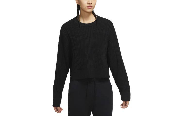 Nike Cashmere Sweaters Women s Black Crew Neck Moderate DM6993-010 L