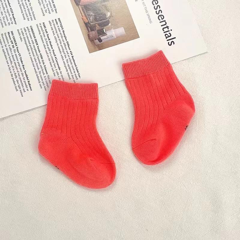 Candy Color Baby Socks Soft Cotton Kids Boy Girl Breathable Middle Tube Socks Toddler Infant Casual Elastic Socks