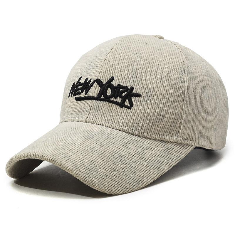 Autumn Winter Corduroy Baseball Cap Women's Winter Coldproof Cap Couple Hat Men Letter Embroidery Cap