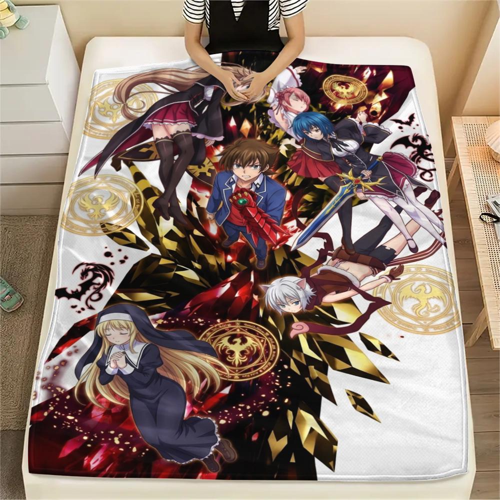 1Pc High School DxD Print Flannel Blanket, High Quality Comfortable for All Seasons, Home Decor, Warmth and Comfort, Perfect for Christmas Gifts