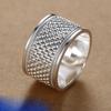 Xiaomi 925 Sterling Silber Ringe für Damen Herren Paar Minimalistisch Handgefertigt Einfach Breit Retro Ring Party Schmuck Geschenk Allergievorbeugend