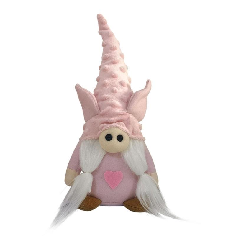 Valentine s Day Gnomes Decor Handmade Valentine s Day Gift Pink Pig themed Dolls
