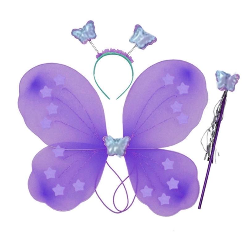 Scintillante Carina Sognante Fata Principessa Angelo Bacchetta Farfalle Ala Cerchietto Festa di Compleanno Halloween Cosplay Costume Accessorio