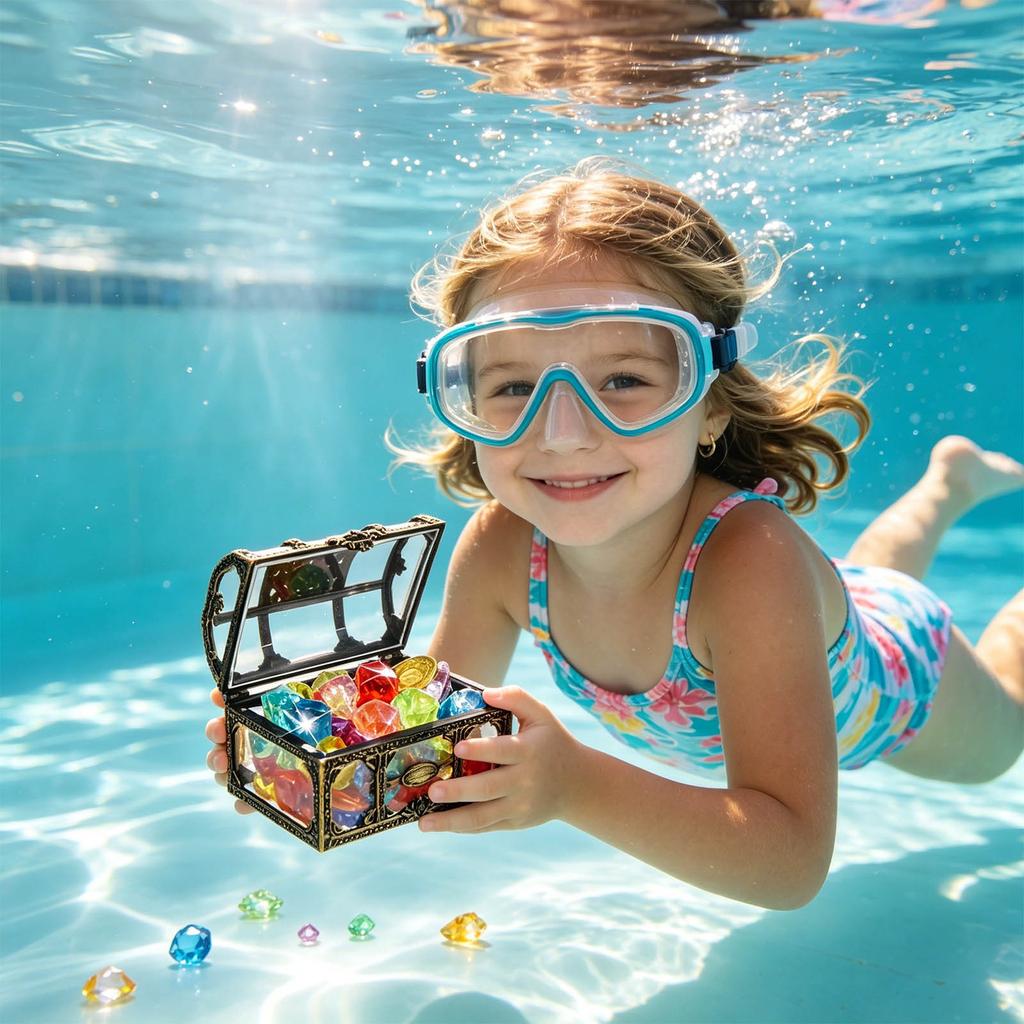 Summer-Appropriate Children's Pool And Diving Pool Toys, Diving Game Treasure Chest Toy Set.
