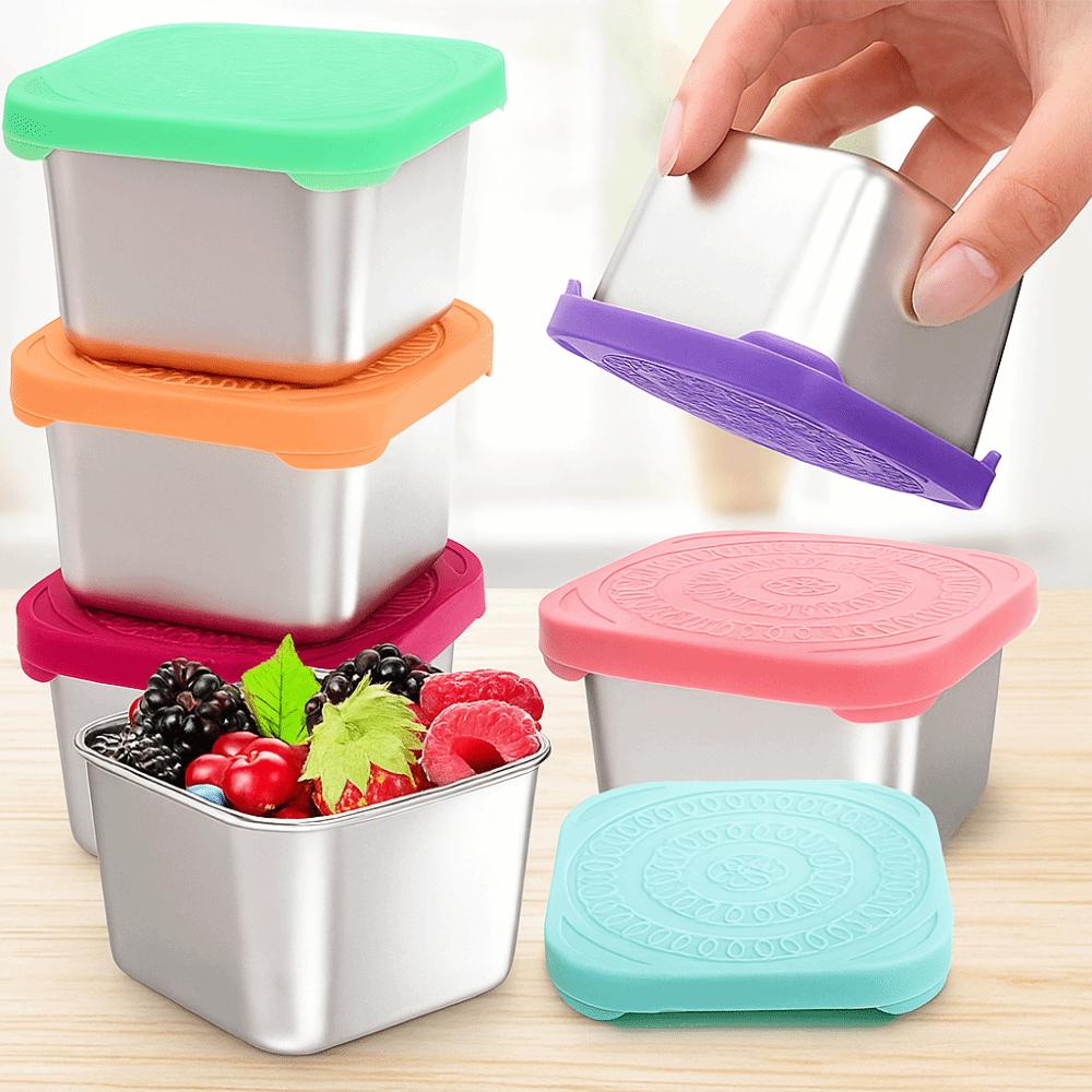 6pcs Square Salad Dressing Cup Leak-proof Snack Box Jam Cup Sauce Cup  Worker