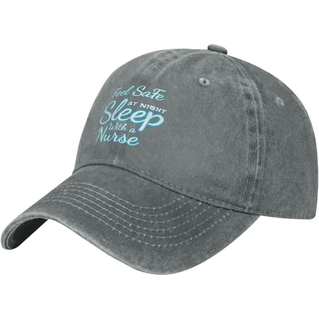 Feel Safe Sleep With A Nurse Baseball Cap Adjustable Vintage Cotton Dad Hat for Unisex