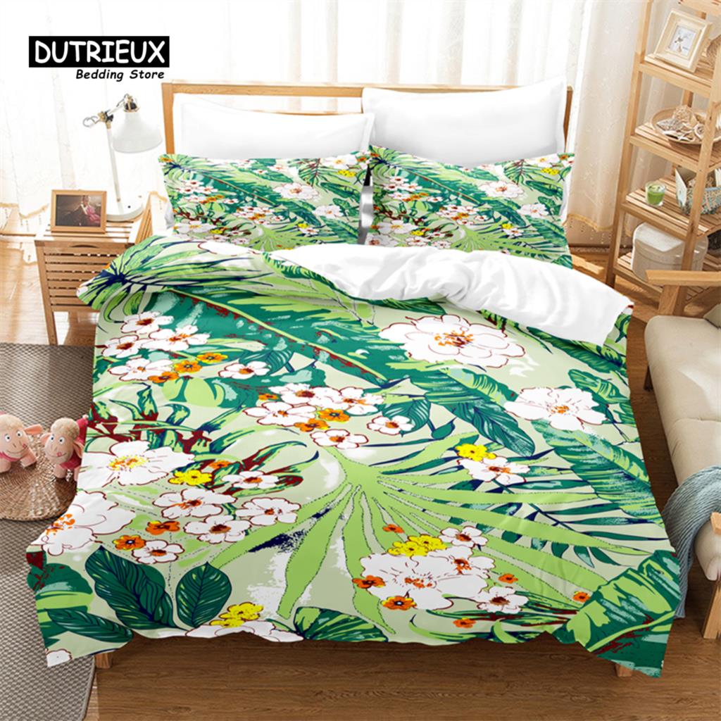 

Beautiful Flowers Bedding Set, Flower Duvet Cover Set, 3D Bedding, Digital Printing, Queen Size, Fashion Design EU single(135x200cm)