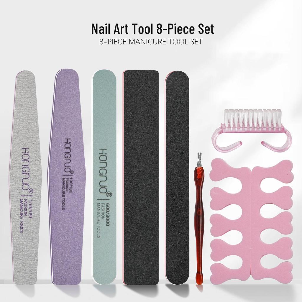 Nail Art 8-Piece Double-Sided File and Buffer Set