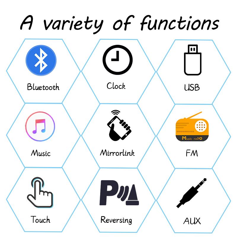icreative Radio para coche de 5 pulgadas, 1 Din, Android, reproductor multimedia automático, Bluetooth, MirrorLink, receptor FM
