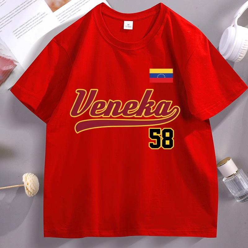 Veneka Venezuela Tshirt Unisex Women Pride Crewneck T Shirt Venezuela Flag 58 Retro Baseball Style Pullover Tshirt Streetwear S