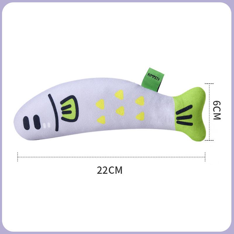 Cute Realistic Linen Fish Catnip Toy for Cats Bite Resistant Squeak Teeth Grinding Sleeping Plush Pillow Kitten Toy Jouet Chats