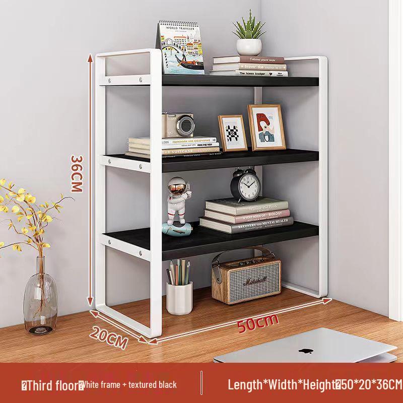 Wrought Iron Desktop Bookshelf for Bedroom, Living Room, or Office - Small, Simple Tabletop Organizer