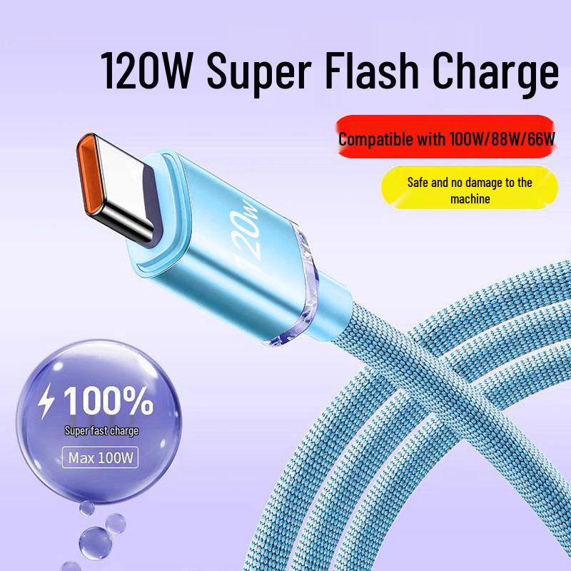 Jingyao 120W Super Fast Type-C Charging Cable for Huawei Honor 6A