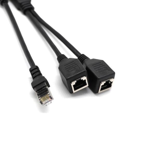 RJ45 Male To Internet Adapter Cable 2 Female 2-in-1 Plug and Play Copper