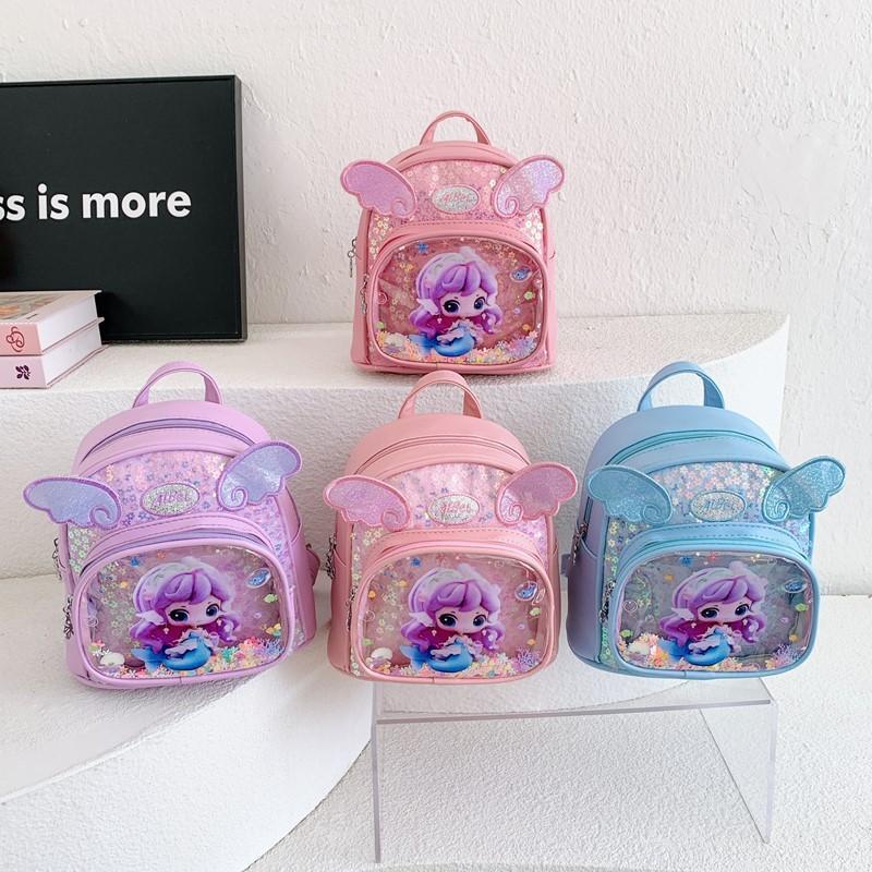 Children Cute Lightweight Backpack With Embroidered Cartoon Design For Daycare