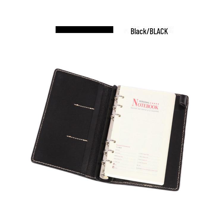 A6 Retro Business Zápisník z pravé kůže - Rostlinně činěná, Ručně vyráběná, Diář s volnými listy