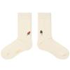 SNOOZY Watermelon Bar Embroidered Socks (Ivory)