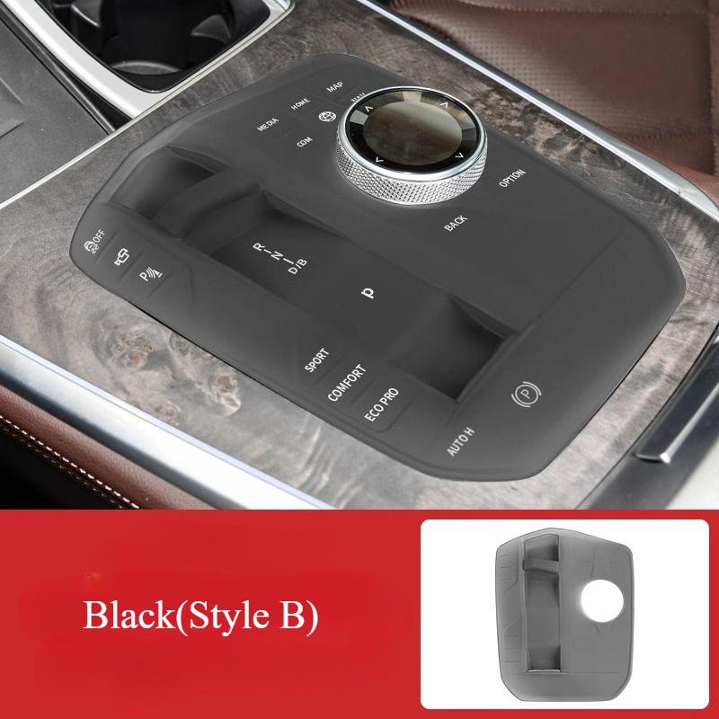 Für BMW X5 X6 X7 G05 G06 G07 -2024 Silikagel Schwarz Auto Mittelkonsole Schalthebel Knopf Schutzset Autozubehör
