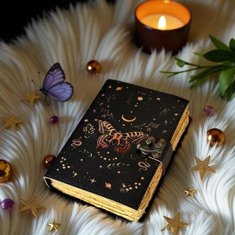 Handmade Leather Journal 5x7  – Butterfly