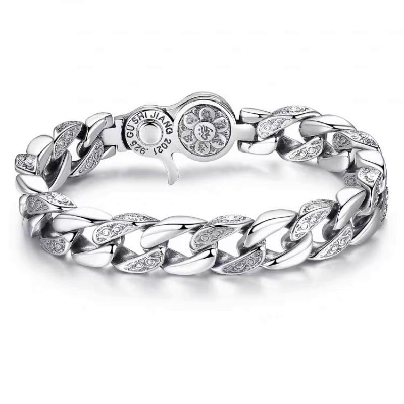 Brățară Bărbați Mantra cu Șase Caractere Rotativă Trendy Versiune Lată Bărbați Dominator Brățară Retro