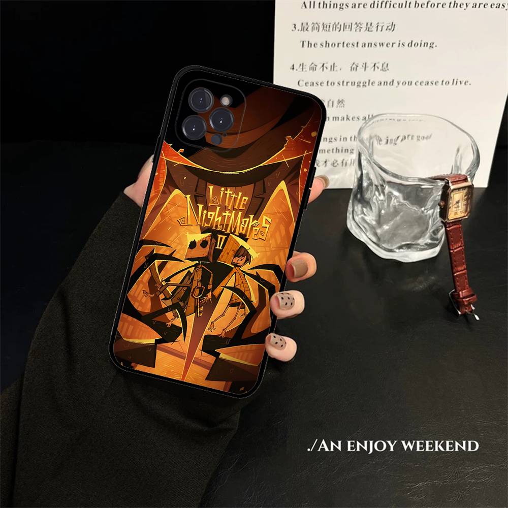 Game L-Little Nightmares Anime Phone Case For IPhone 16 Pro Max 15 17 Plus 14 13 12 Mini 11 Black Cover
