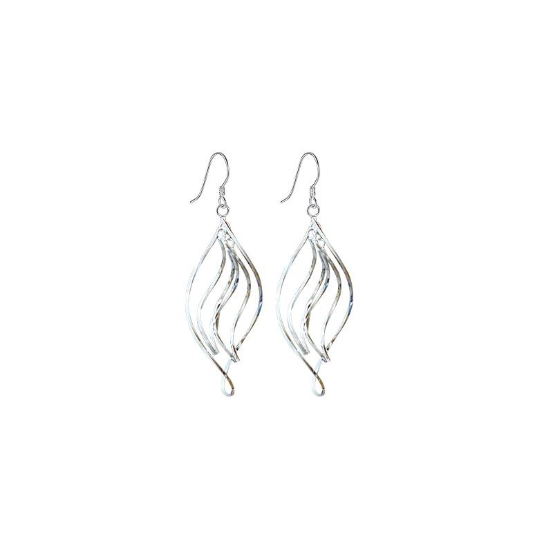 925 Sterling Silver Twisted Water Drop Earrings: European & American Style, Trendy, Versatile, High-End Accessories for Women.