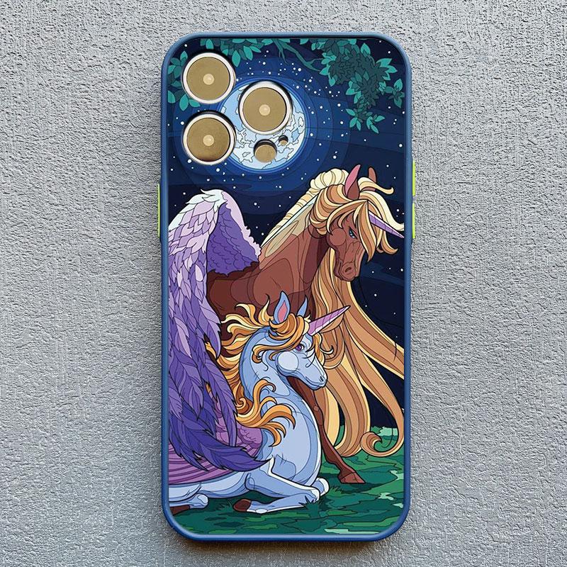 Cartoon Unicorn Phone Case For iPhone 12 13 Pro Max Mini XR XS X 8 7 Plus Back Cover For iPhone 11 14 Pro Max Shockproof Shells