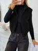 Women Sleeveless Jackets ,Turndown Collar, Lamb Wool, Pure Color, Loose and Casual, Vest Jacket,sleeveless Fleece ,zipper Jacket  Warm Wool Overcoat