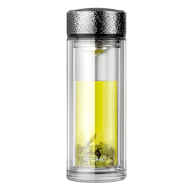 TOMIC Double Wall Glass Tea Infuser Bottle