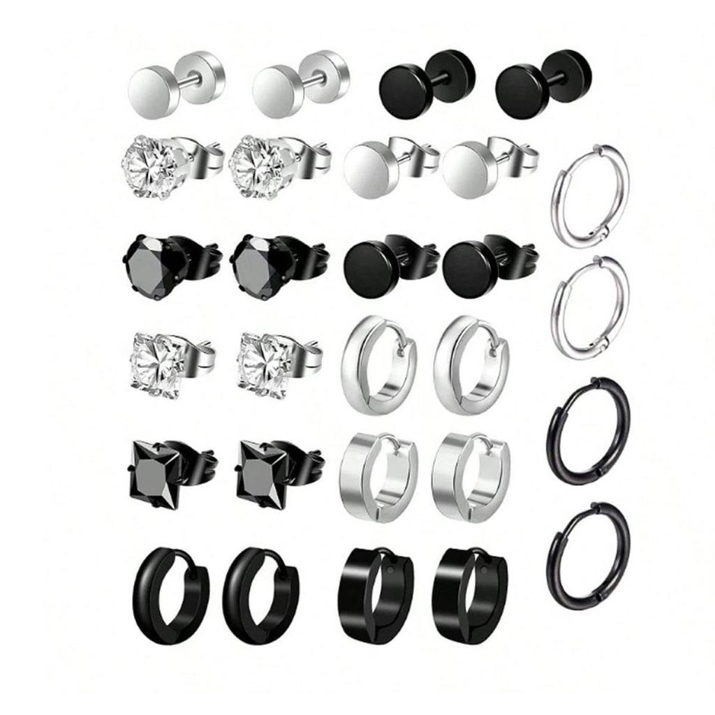 Punk Rock Titanium Steel Hoop Earrings with Tassels