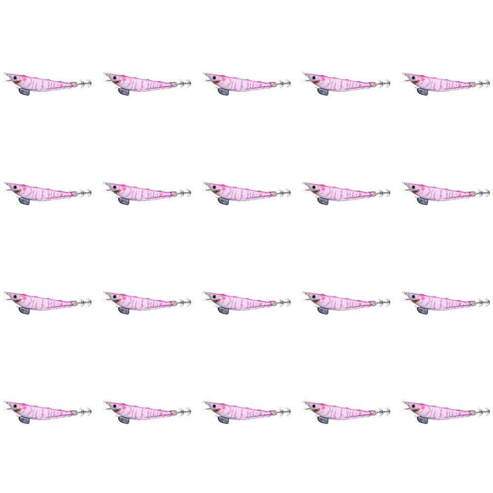 Fishing Wood Shrimp Luminous Squid Hook Octopus Artificial Bait Seawater Fishing Bait Cuttlefish Lure for Night Fishing Freshwat