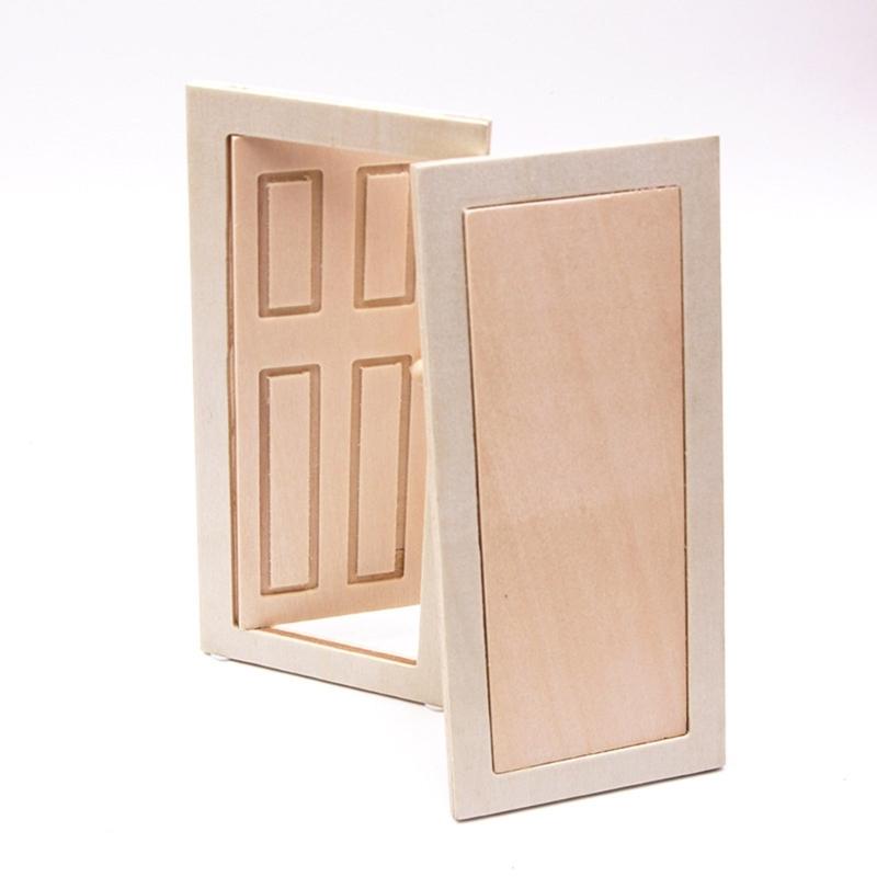 Retro Style 1/12 Scale Dollhouses Bathroom Classical Door Bathroom For DIY Room Decorations