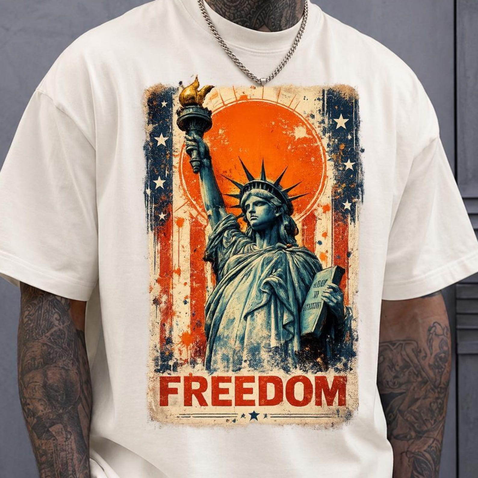 Freedom Shirt, Comfort Colors Statue of Liberty Shirt, 4th of July Patriotic Tee, America Shirt, Fourth of July Shirts, Freedom Tee 2XL