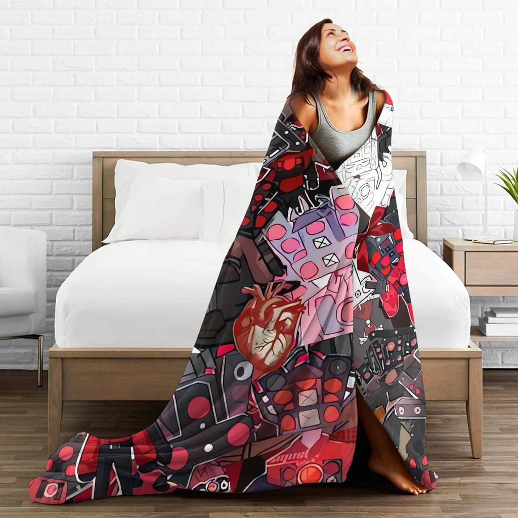 Warm Blanket Travel Skibidi Toilet Speakerman (3) Throw Blanket Flannel Bedspread For Outdoor Funny Sofa Bed Cover