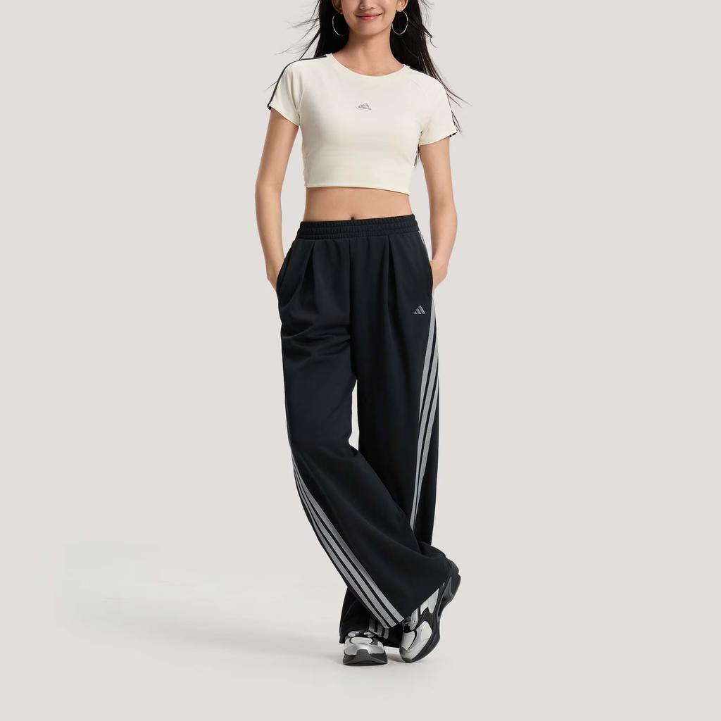 Adidas Dance Interlock Pant Three Stripe Loose Fit Banana Pants Twisted Drawstring Casual Pants Women pants KR7594