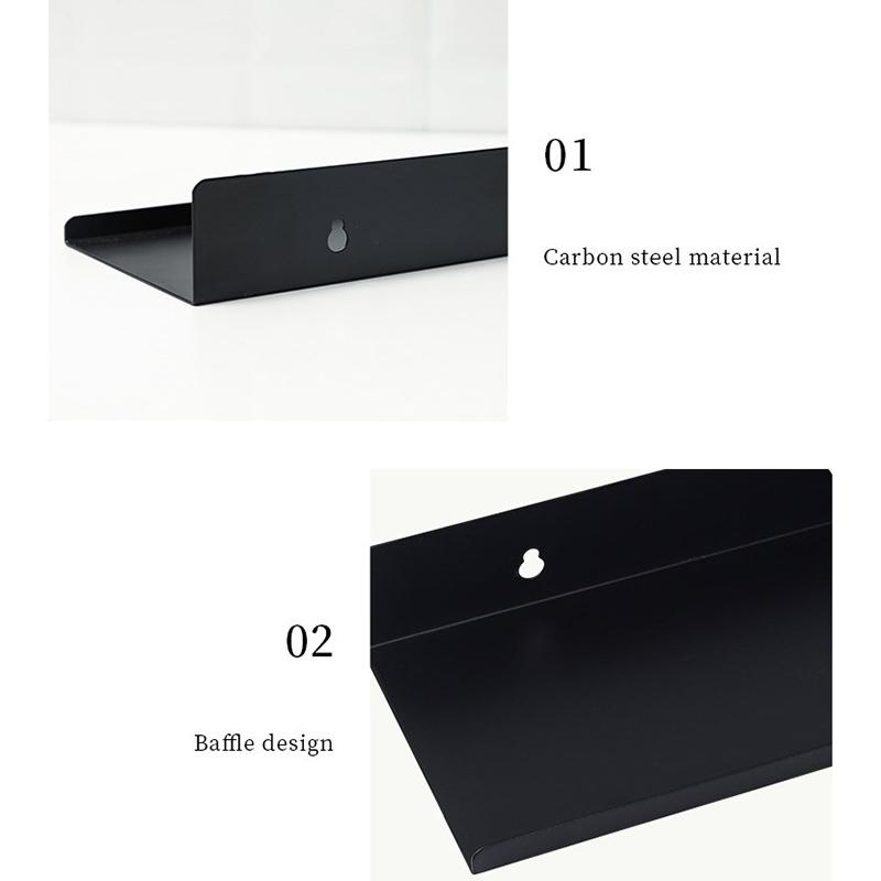 Aluminum Alloy Living Room Floating Shelves No Drilling Bedroom Decoration Wall Shelves Bathroom Storage Rack