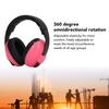 Industrial Earmuffs Noise Reduction Hearing Protection NRR 31DB Portable Ear Muffs for Learning Shooting Rose Red