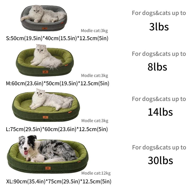 Medium Size Ultra Soft Dog Bed Removable Mat Orthopedic Support Moisture Proof Anti-Slip for German Shepherd Siberian Husky