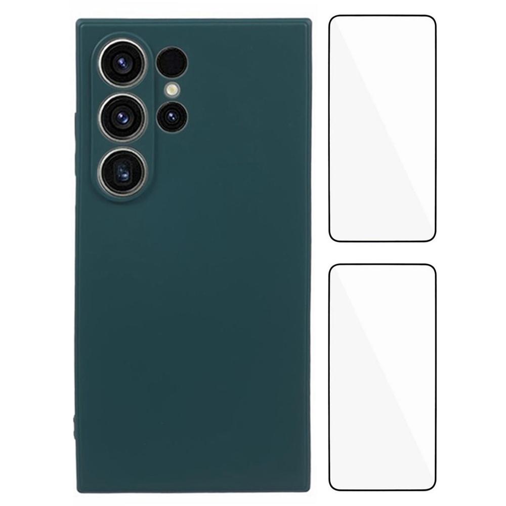 WANLONFENG RB3 Series For Samsung Galaxy S24 Ultra Case with 2Pcs Screen Film Precise Lens Hole Soft TPU Phone Back Cover