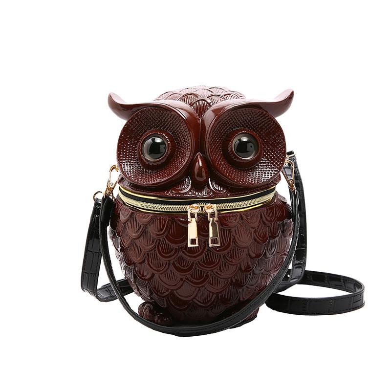 Crossborder Trend Pu Womens Shoulder Bag With Owl Embossed Box Design For Daily Use