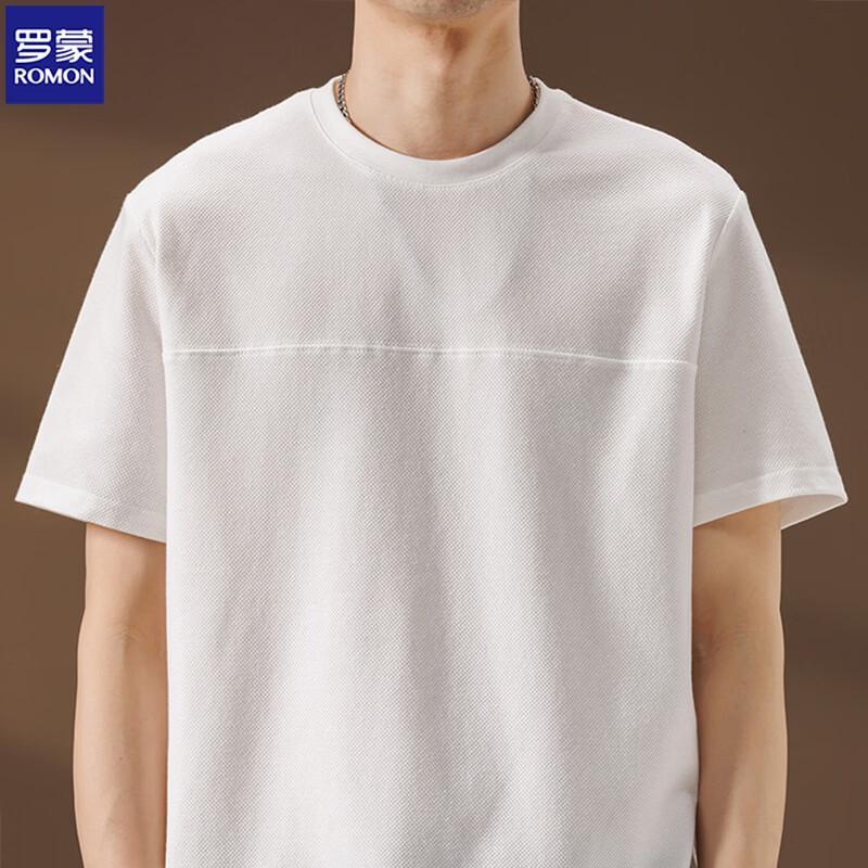 ROMON Men's Solid Color Short Sleeve Casual T-Shirt