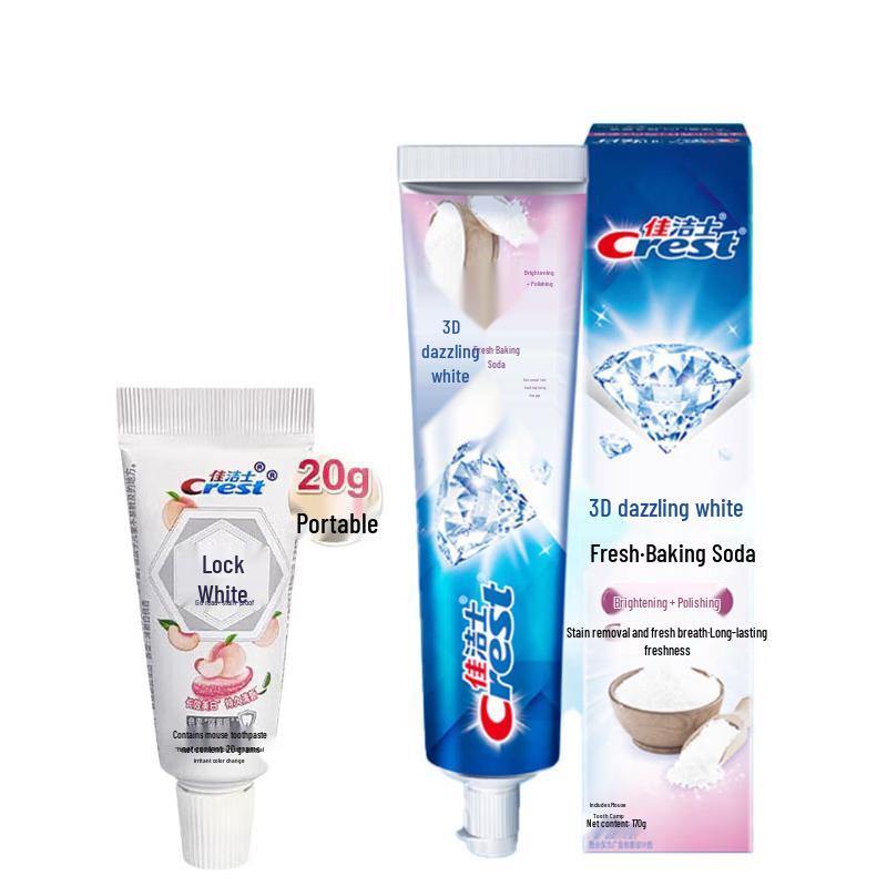 Crest Toothpaste Bundle: Dual Color Lock White & 3D White