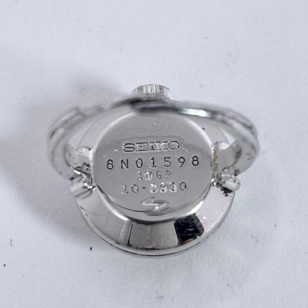 Used [In operation] Seiko Ring Watch Manual Winding Watch Ring Cut Glass Ladies