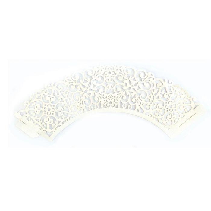 Contours pour cupcakes - SCRAP COOKING - Dentelle - 12 pièces - Blanc - Ø23,5 cm