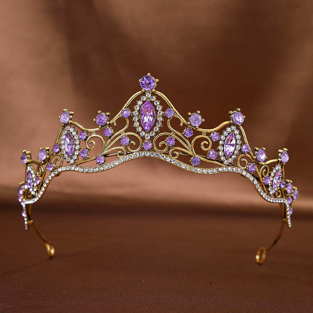 Bridal Crown Tiara Wedding Dress Accessories Headband Princess Birthday Stage Luxurious Crown Rhinestone Hair Accessories
