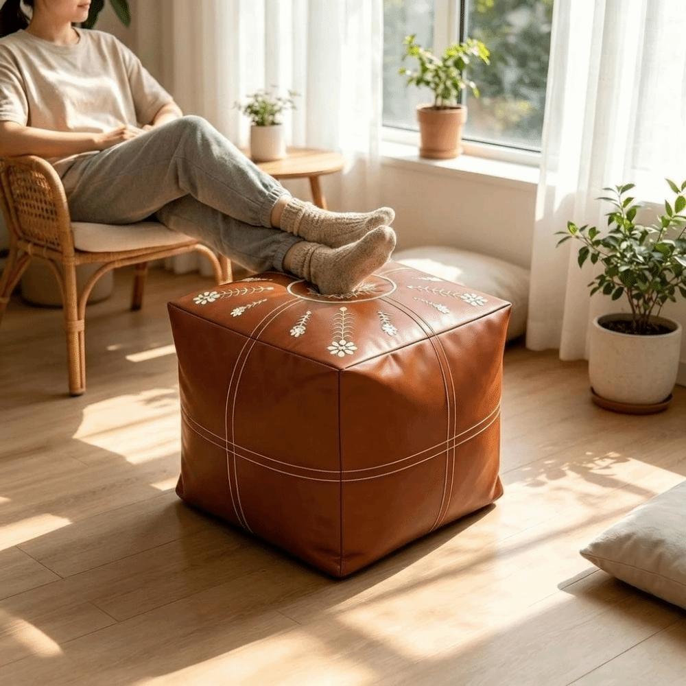 PU Leather Sofa Stool Cover Waterproof Storage Bag Seat Cushion Cover  Living Room
